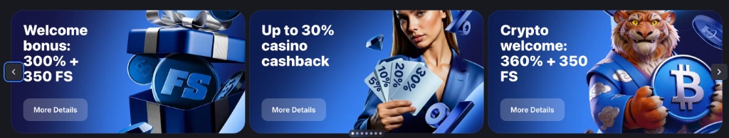 Bonos: bienvenida 300% + 350 giros, cashback hasta 30% y bono crypto 360% + 350 giros